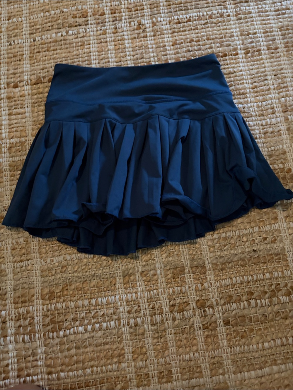 Flared Navy Circle Skirt with Wide Waistband